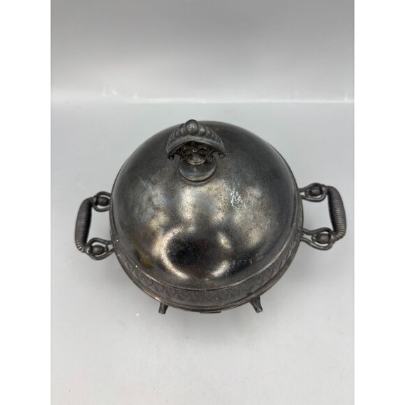 1880s Butter Dome Wilcox Silverplate Meriden Quadruple Cows Maiden Footed - Picture 2 of 10